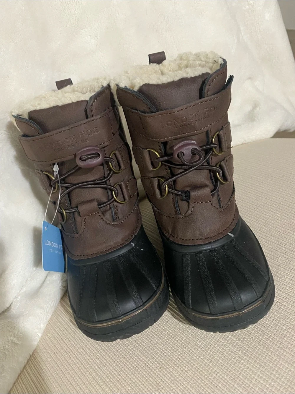 London Fog | Kids Brown and Black Waterproof Snow Boots Size 9 Walker Toddler